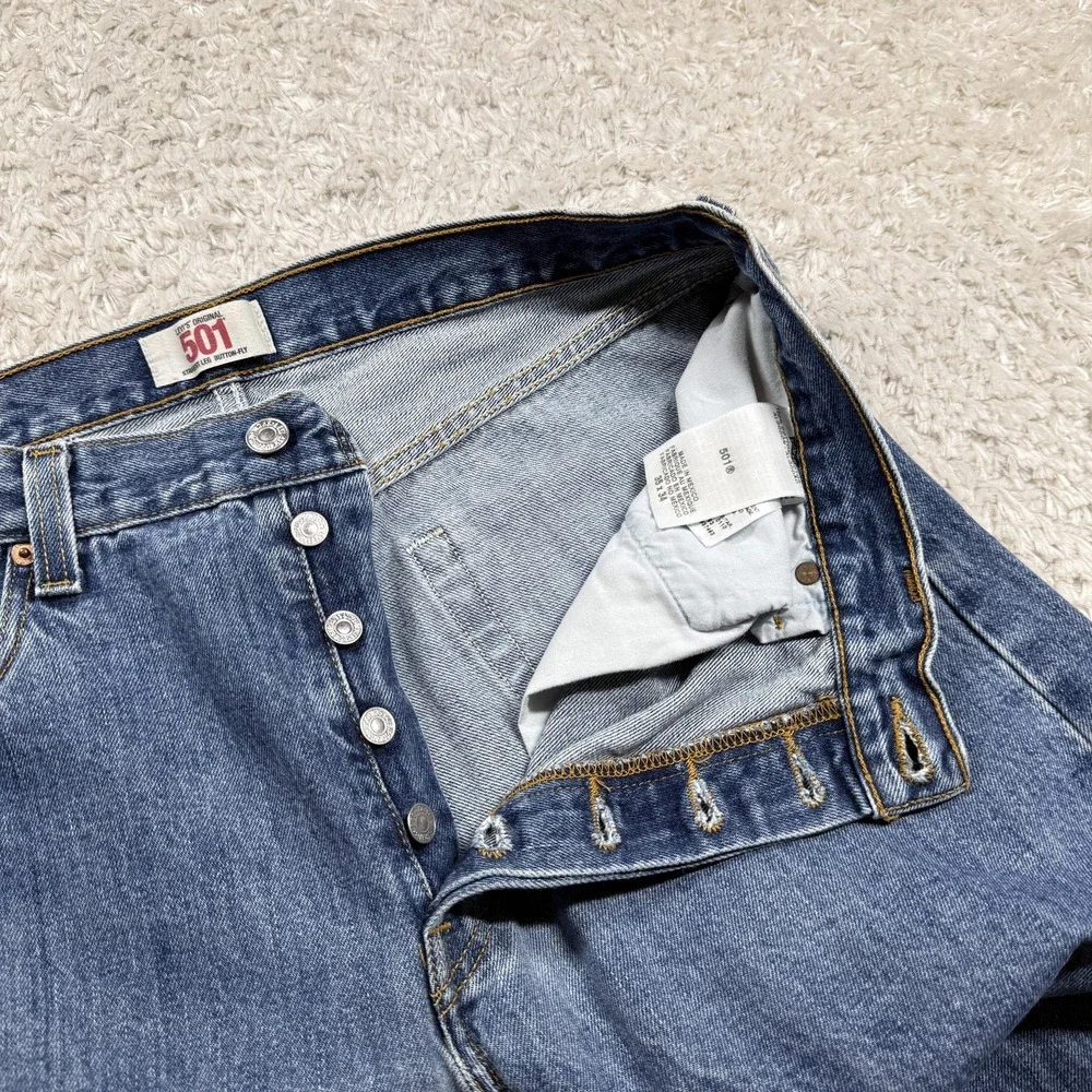 Vintage Levis 501 XX 90's Jeans Mens 35x34 Straight Leg Button Fly Red Tab Y2K